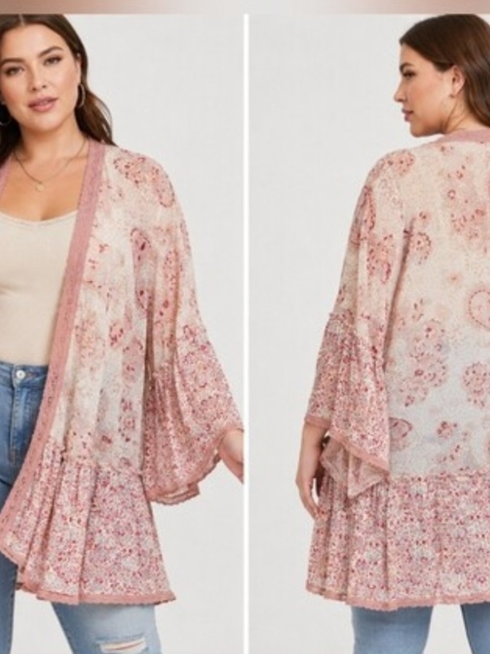 Torrid Textured Chiffon Flouncy Ruffle Kimono